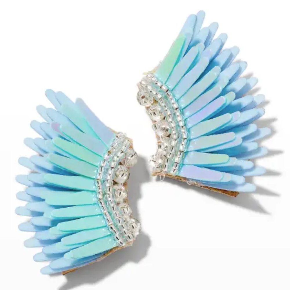 Mignon Gavigan Micro Madeline Earrings, Metallic Blue